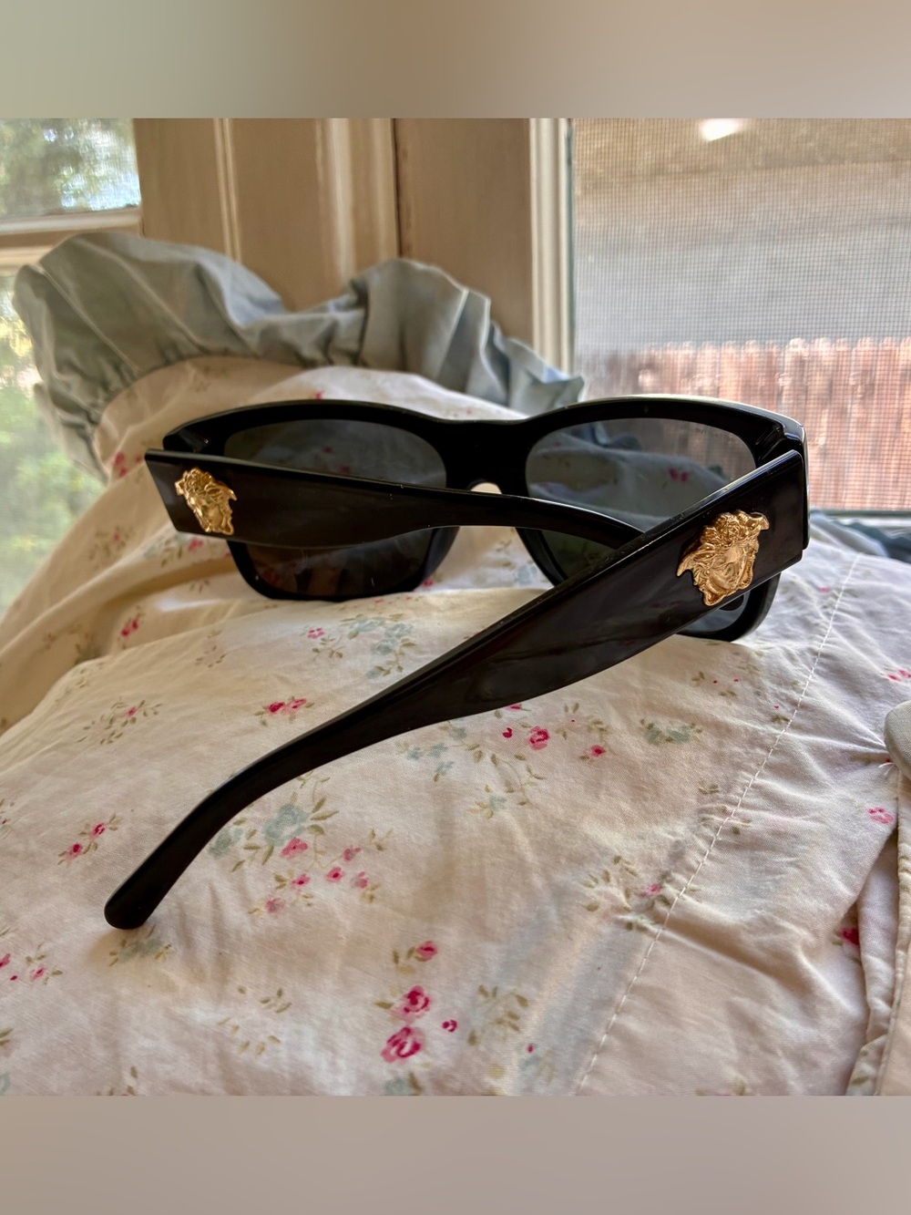 Versace Sunglasses with Gold Medallion Accent